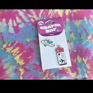 Charm Bar Travel Luggage Charms - Airplane & Boarding Pass